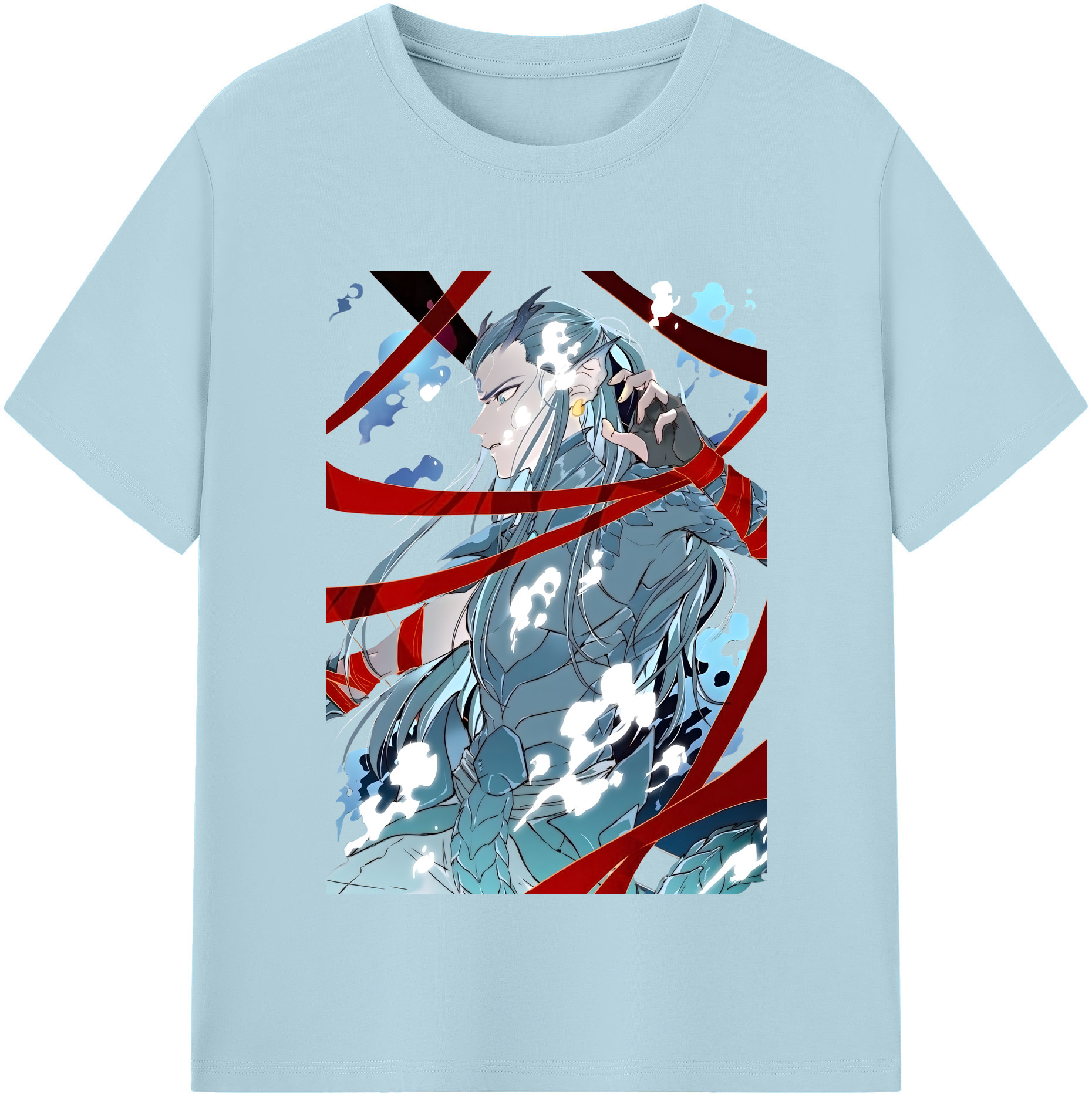 （画像用） Ne Zha 2 ナタ 魔童の大暴れ 綿100％半袖Tシャツ（フロントプリント）
